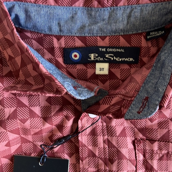 BNWT Ben Sherman toddler short sleeve button up shirt size 3T - Picture 2 of 5